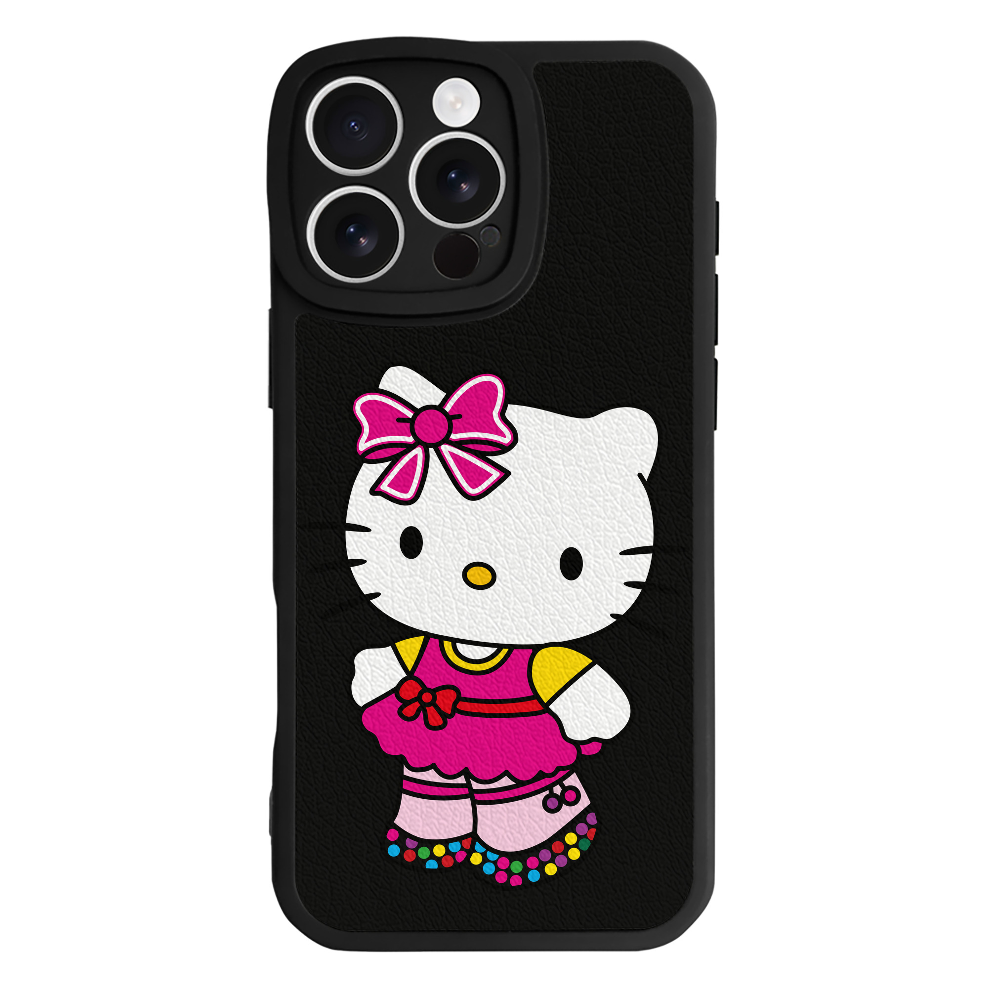 （画像用） Hello Kitty ハローキティ 【iPhone 16シリーズ対応】シリコンスマホケース（レザー調） 材質：シリコン